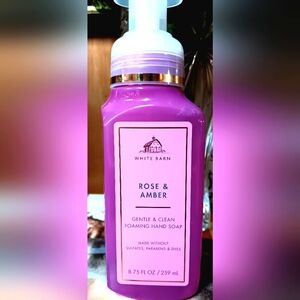 NEW Rose and Amber Gentle Foaming Hand Soap, by B&BW White Barn, 8.75 fl oz.
